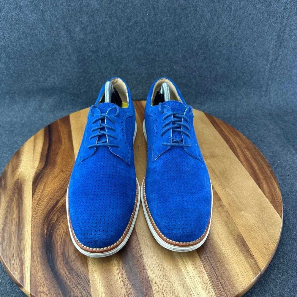 Cole Haan Mens Sz 10 Vibrant Blue Suede Zerogrand Oxford Sneakers Comfort C14284